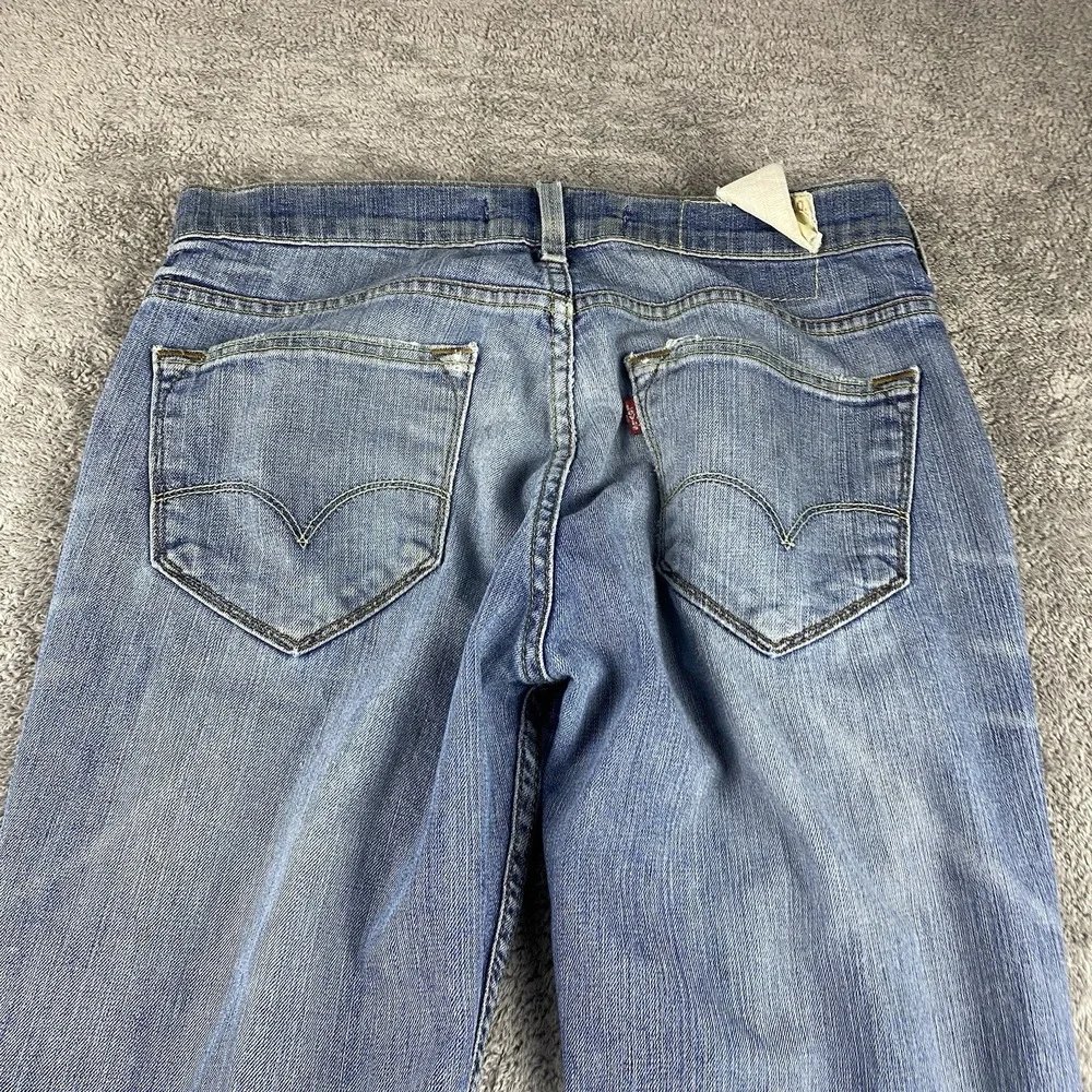 Levi's 519 Slim Jeans Mens 32X34‎ Blue Medium Wash Low Rise Distressed